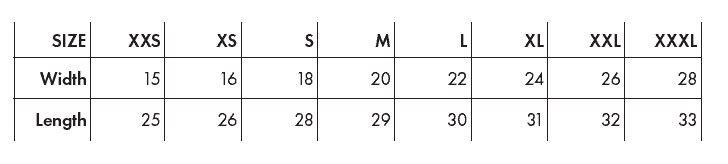 Sizing Chart